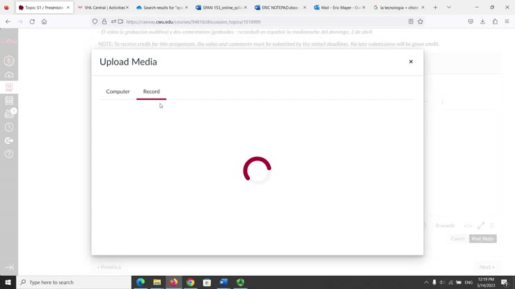 Canvas recorder instructions