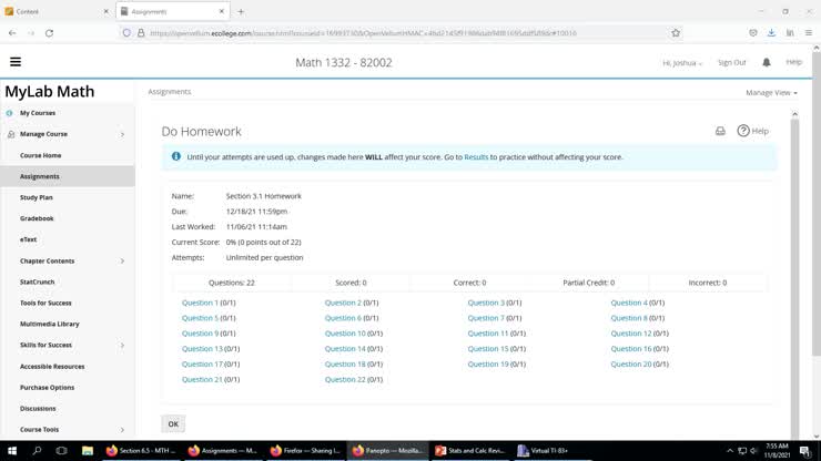 JBilbrey Homework Solutions Section 3.1