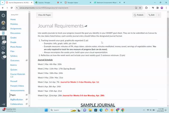 Journaling Requirements