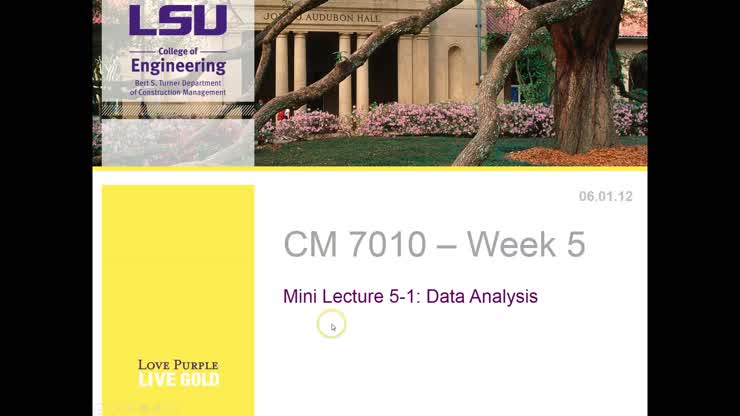 Mini Lecture 5-1: Data Analysis