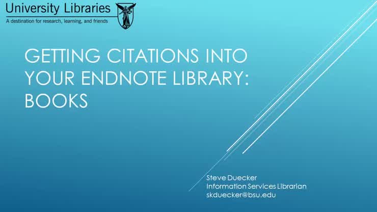 Getting Book Citations Into Your Library: Books cc