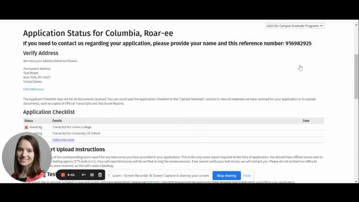 Application Instructions - Video Interview
