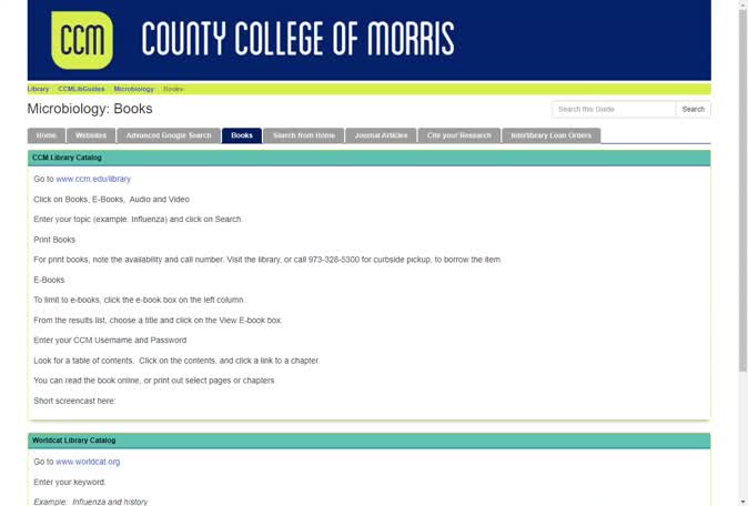 Searching the CCM library catalog