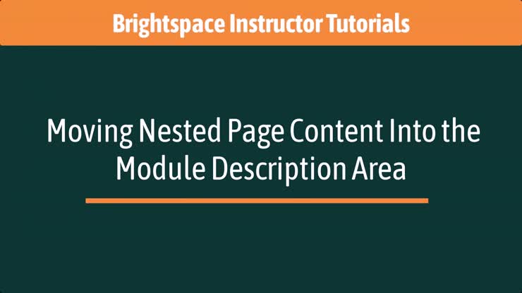Moving Nested Page Content Into the Module Description Area (2026)