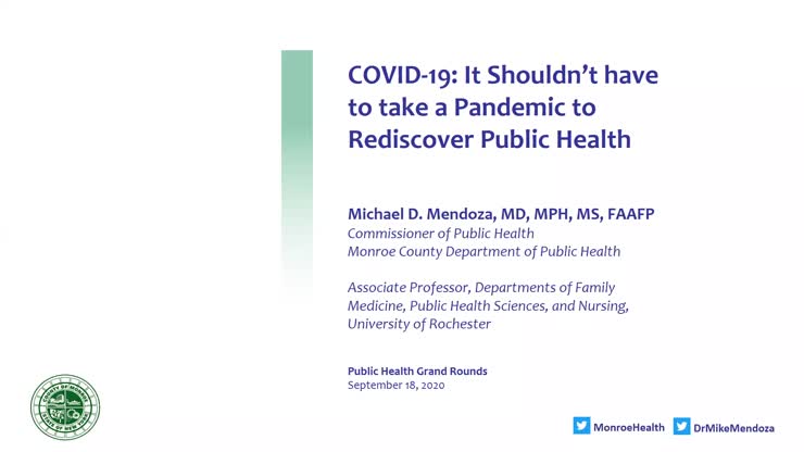 Public Health Grand Rounds - 09/18/2020 - It Shouldn't Have to Take a ...