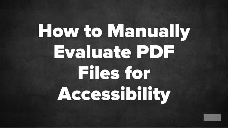 Manually Evaluate PDF Files