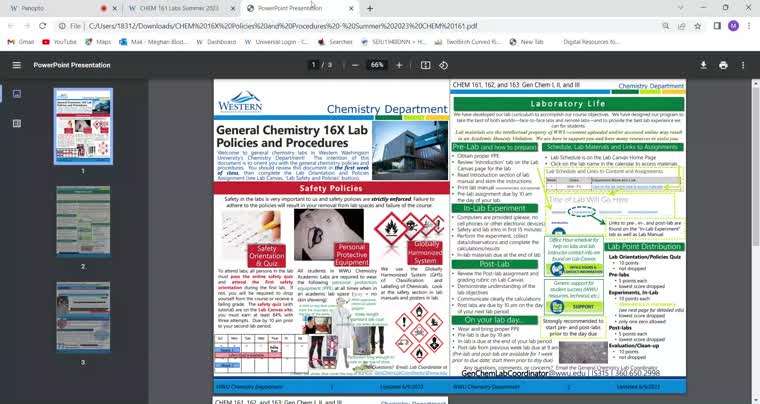 Lab Policies and Procedure Video - Summer CHEM 161 & 162