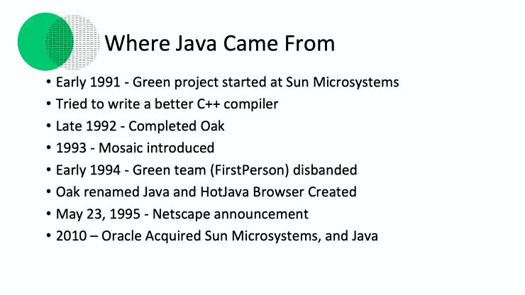 CS 240 - Java History and Overview