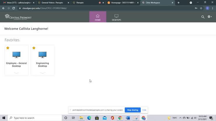 How to access the CPCC cloud desktop