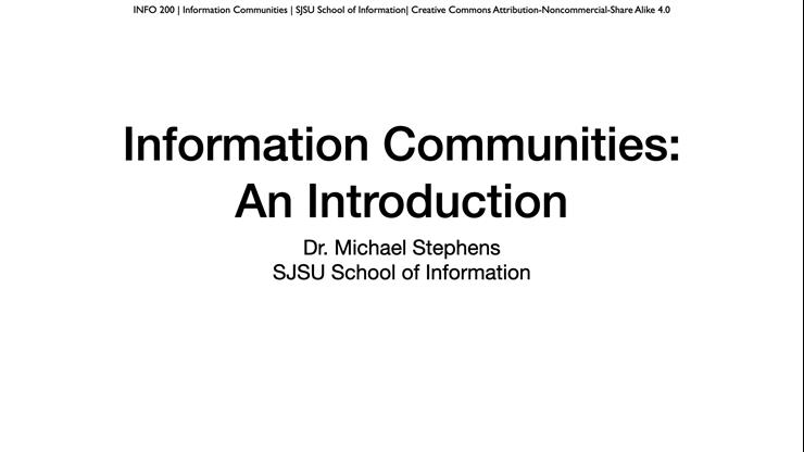 Module 1 - Information Communities - An Introduction