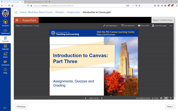 Introduction to Canvas Part 3: Assignments, Quizzes, and Grading - May ...