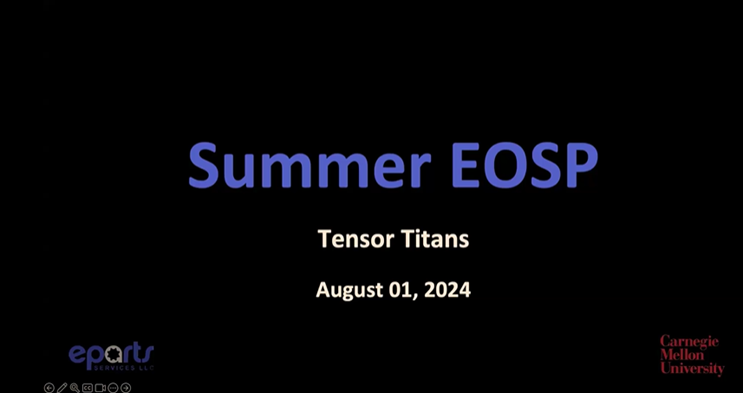 MSE End of Semester Presentations Summer '24 Morning Session: Tensor Titans