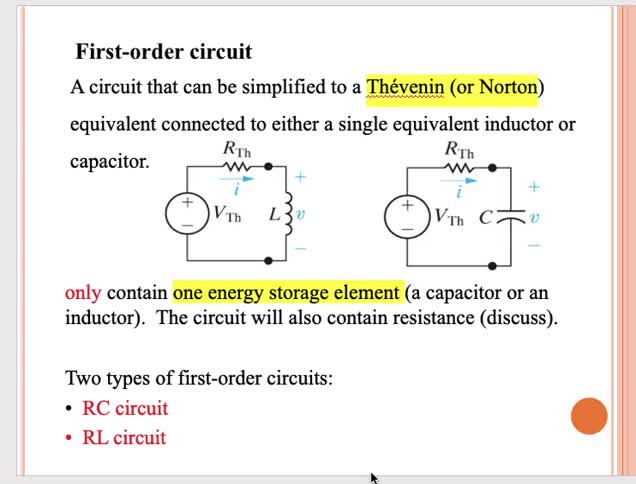 Lecture 17 1st order RC circuit with tau