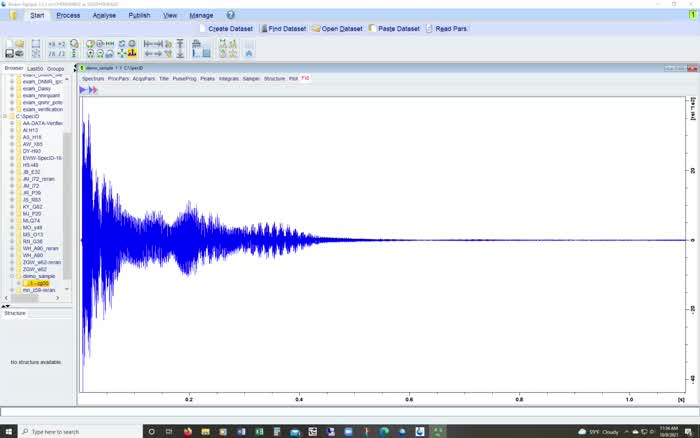 1D NMR processing Friday, October 8, 2021 at 11:20:17 AM
