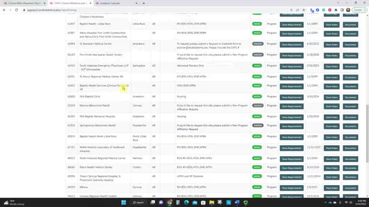 Checking on Affiliations and State Requirements- CAPS