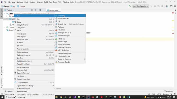 C S 240 - Classes and Objects- Overview