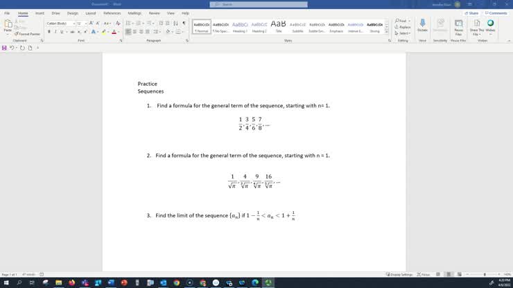 Practice problem 2 (sequences)