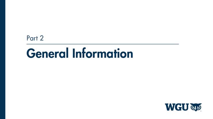 Part 2: General Information