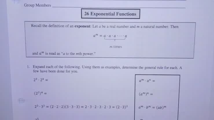 Act 26 - Exponential Functions