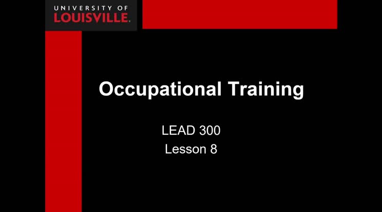 LEAD 300 Lesson 8 Occupational TRAINING credit