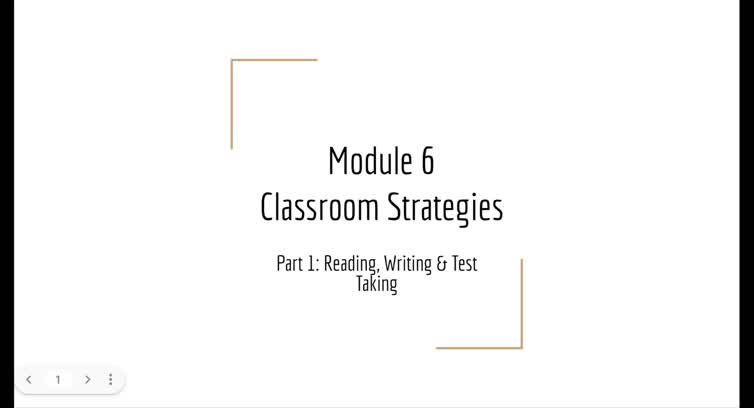 6 - Classroom Strategies 1: Reading Writing Testing 1300 12 Week