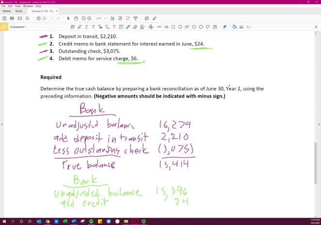 ACCT 500 - Chapter 4 - Adjusting the Cash Account