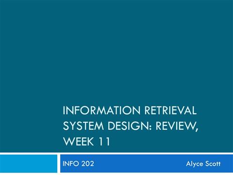 202 - week 11 - review